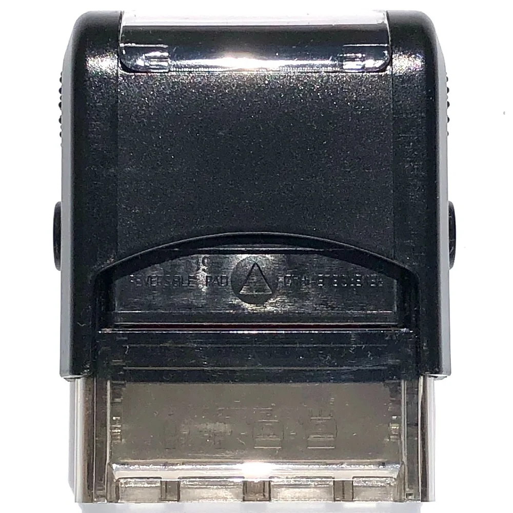 ExcelMark Media Mail Rubber Stamp Self-Inking red ink with clear stamping window